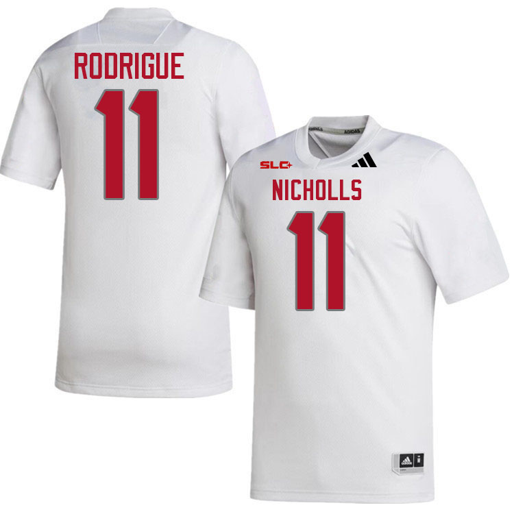 Nicholls Colonels #11 Ean Rodrigue College Football Jerseys,Uniforms Stitched-White